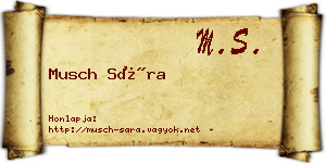 Musch Sára névjegykártya